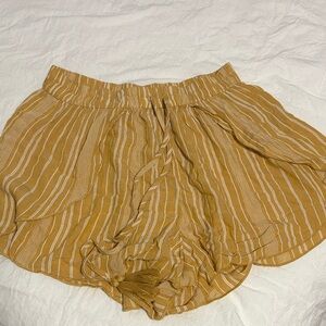 Striped Mustard Yellow flutter Shorts